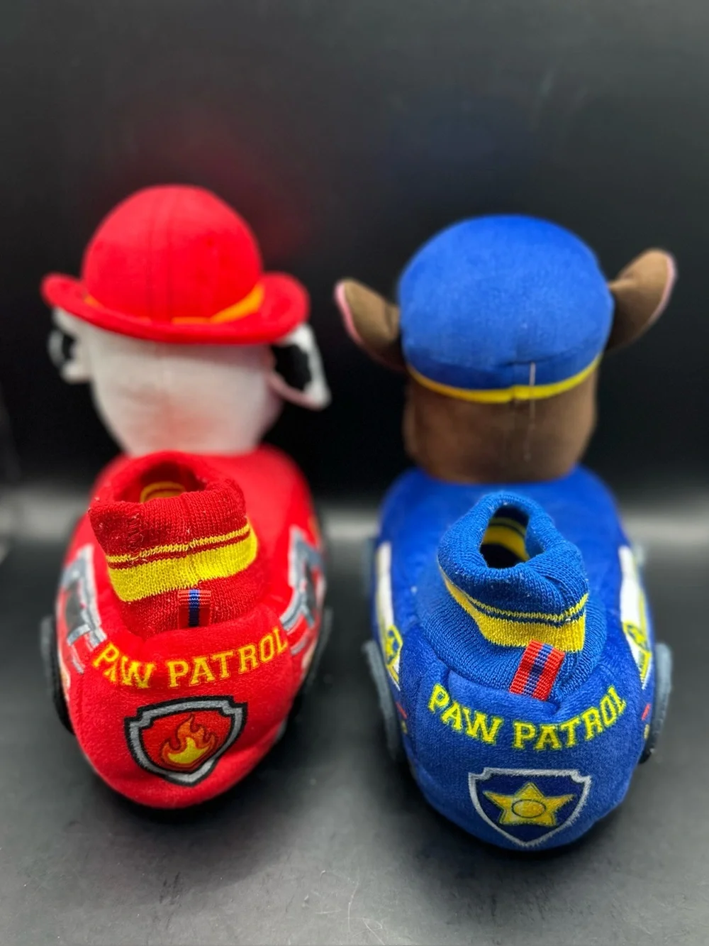 Nickelodeon Paw Patrol Youth Slip-On Slippers, Chase Marshall, Size 9/10 (USED)